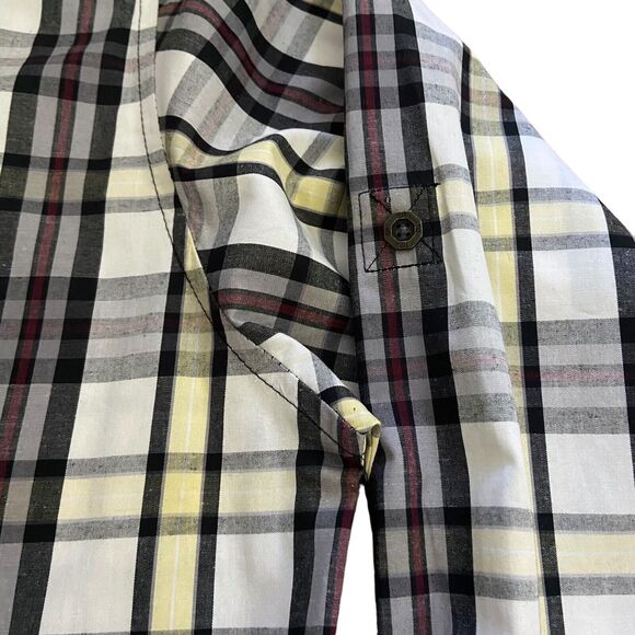 Smoke Rise Men Plaid Button Up Roll Up Long Sleeves Shirt Size 3XL 100% Cotton - Picture 13 of 16